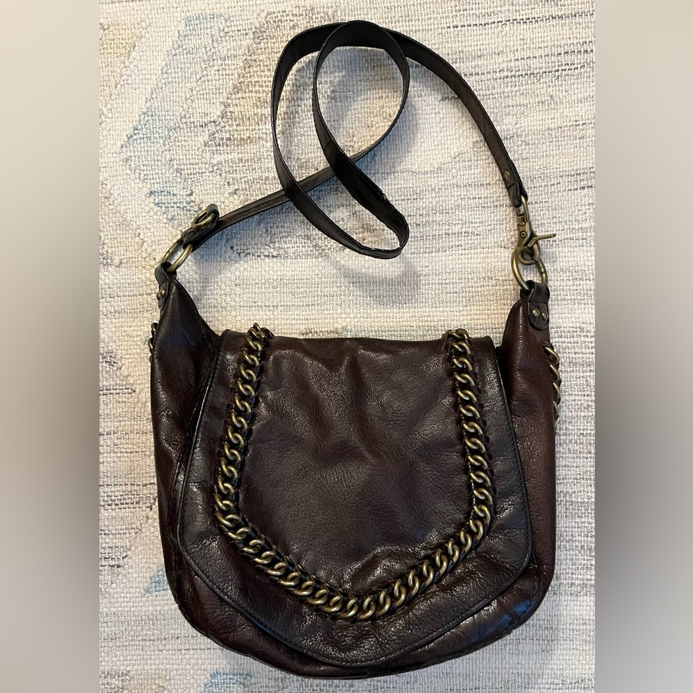 Frye Dark Brown Leather Crossbody Bag